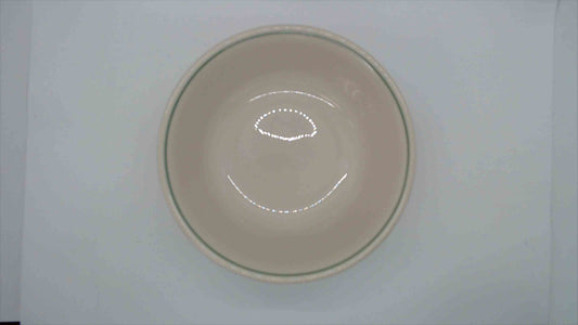 Cream Ceramic Bowl with Subtle Green Rim 4 – Classic & Durable