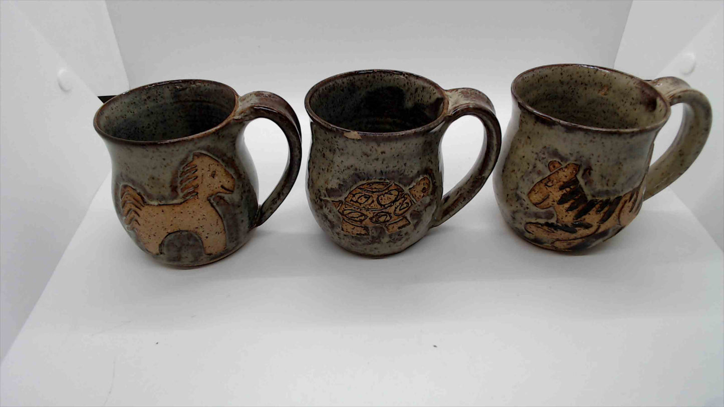 Handcrafted Ceramic Animal Mugs (3 set)
