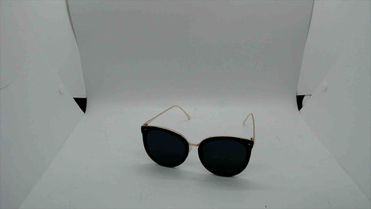 Black Cat-Eye Sunglasses with Gold Bridge