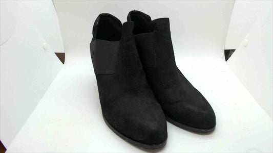 Black Suede Ankle Booties with Elastic Side Panels - Woman Size 7