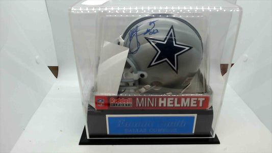 Emmitt Smith Autographed Dallas Cowboys Riddell Mini Helmet with Display Case and Certificate of Authenticity