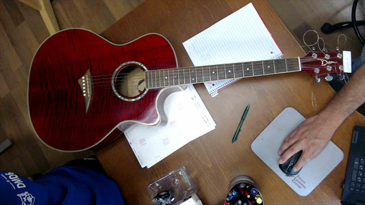 Dean Exotica FM TR Acoustic-Electric Guitar – Transparent Red Flame Maple Top