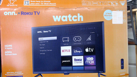 ONN 32" HD Smart Roku TV – 3 HDMI Inputs – Brand New in Box