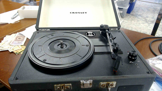 Crosley Portable Suitcase Turntable Record Player (Vintage Black)