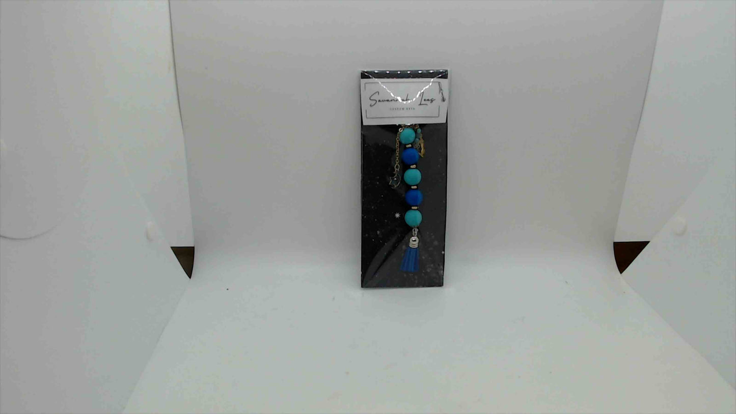 Savannah Lee's Handcrafted Jewelry Keychain Charm Blue Green