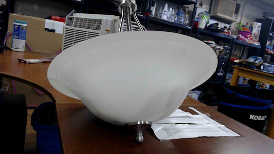 Brushed Nickel 3-Light Pendant Ceiling Fixture with Frosted Glass Dome Shade