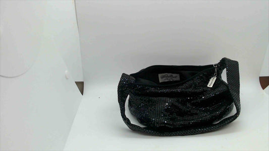 Whiting & Davis Black Sequin Mesh Evening Bag – Vintage Glam Clutch Shoulder Purse