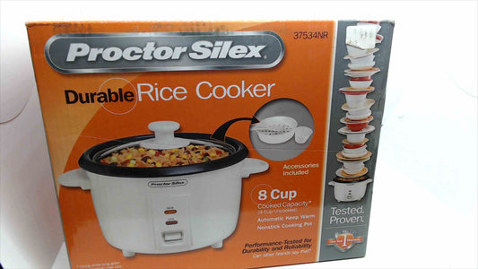 Proctor Silex Durable 8-Cup Rice Cooker with Accessories – Model 37534NR (New in Box)