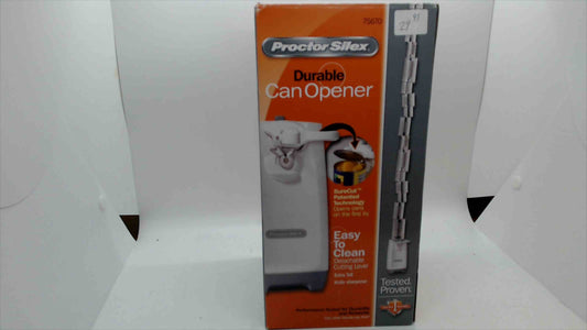 Proctor Silex Durable Electric Can Opener – Model 75670 – White – New in Box