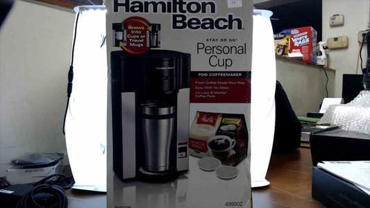 Hamilton Beach Stay or Go™ Personal Cup Pod Coffeemaker – Model 49990Z – Includes Melitta Pods – New in Box