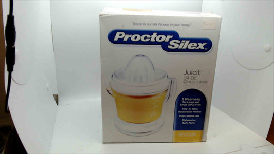 Proctor Silex Juicit 34 oz. Citrus Juicer – Model 66332R – Dual Reamers & Pulp Control – New in Box