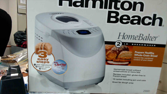 Hamilton Beach HomeBaker 2 lb Bread Maker – 12 Settings – Model 29881 – Brand New in Box