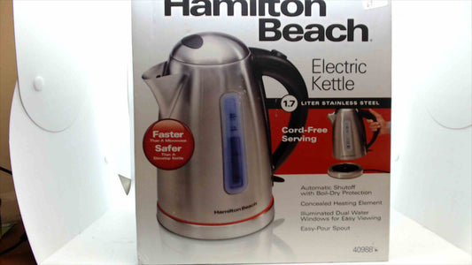 Hamilton Beach 1.7L Stainless Steel Electric Kettle – Model 40988 – Brand New