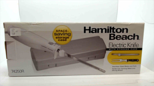 Hamilton Beach Electric Carving Knife with Stainless Steel Blade & Storage Case – Model 74250R – Brand New