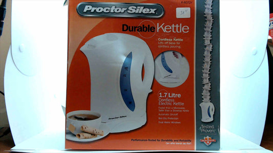 Proctor Silex Durable Cordless Electric Kettle – 1.7 Litre – Model K4070Y – Brand New