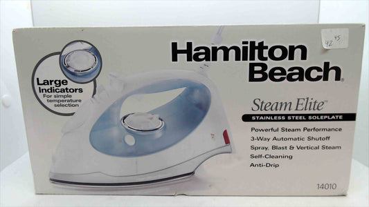 Hamilton Beach Steam Elite Iron – Stainless Steel Soleplate, Model 14010 Brand New In Box
