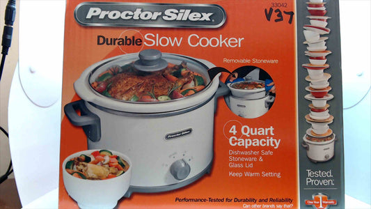 Proctor Silex Durable Slow Cooker – 4 Quart Capacity (Model 33042) Brand New In Box