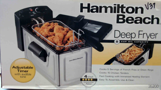 Hamilton Beach 8-Cup Deep Fryer with Adjustable Timer – Model 35200 Brand New in Box