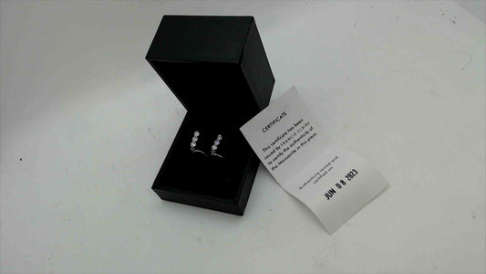 Francis Claire Moissanite Climber Earrings with Certificate – Sterling Silver – New in Box