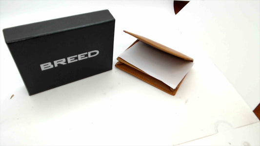 Breed Genuine Leather Slim Bifold Wallet – Tan – New in Box