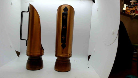 Vintage Copper-Toned Metal Wall Sconce Candle Holders – Set of 2 – Rustic Primitive Style