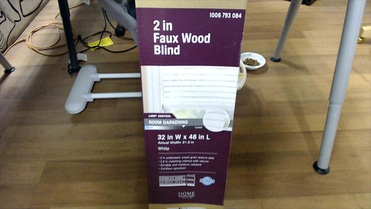 Home Decorators Collection 2" Faux Wood Blind – 32" x 48" – White – Room Darkening – New in Box