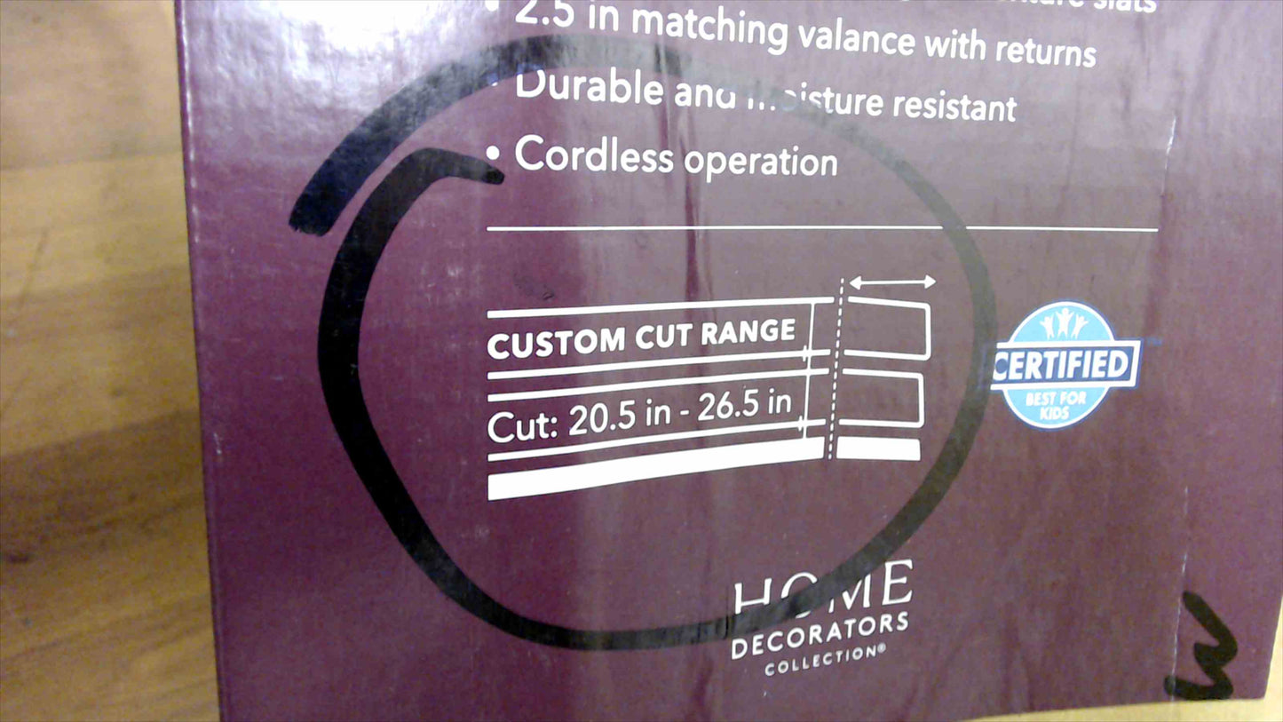 Home Decorators Collection 2" Faux Wood Blind – 27" x 72" – White – Cordless Room Darkening – New in Box