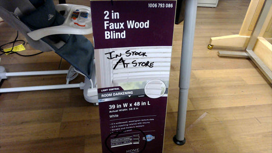 Home Decorators Collection 2" Faux Wood Blind – 39" x 48" – White – Cordless Room Darkening – New in Box