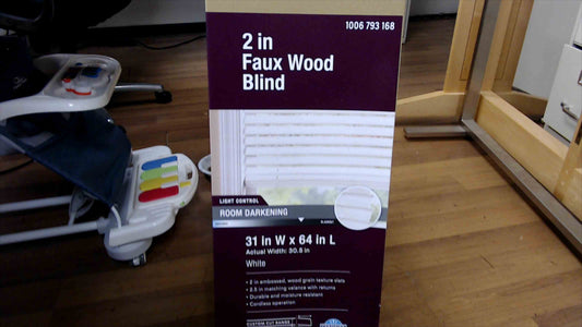 Home Decorators Collection 2 in. Faux Wood Blind - 31 in. W x 64 in. L (Cut to 24.5–30.5 in.) - White