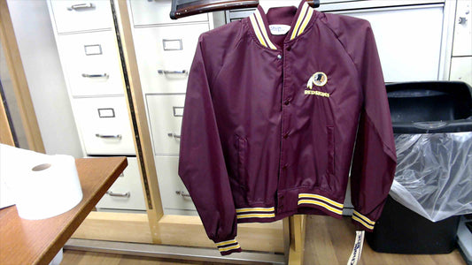 Vintage Washington Redskins Chalk Line Satin Bomber Jacket - Maroon/Gold - Size Medium