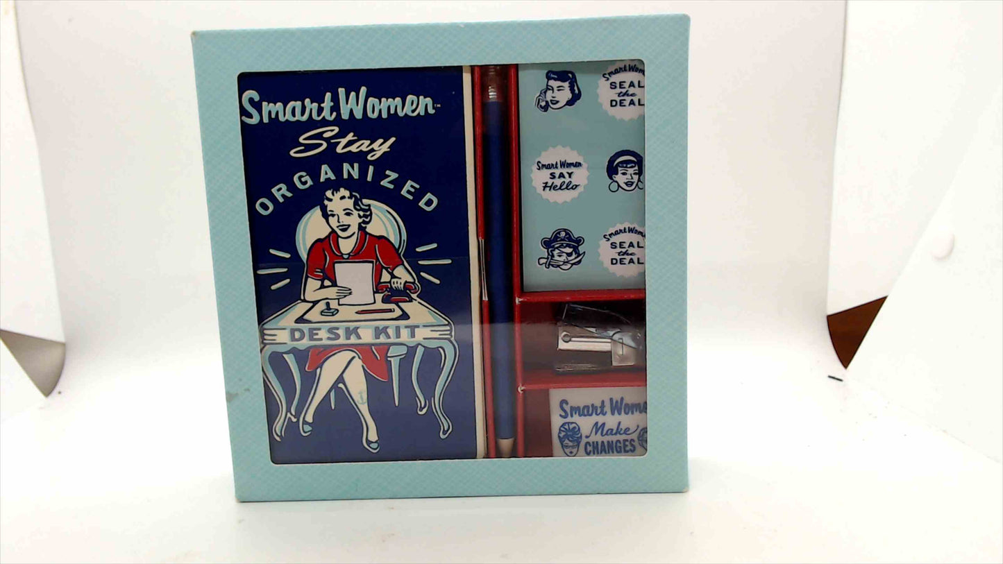 Smart Women Stay Organized Desk Kit – 7-Piece Set with Notepad, Stickers, Stapler & More – Chronicle Books