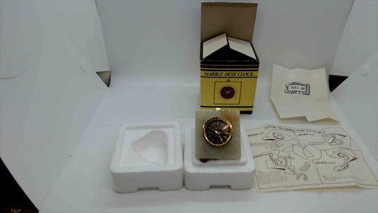 Natico Marble Desk Clock – Classic Analog Timepiece in Original Box (Brand New)