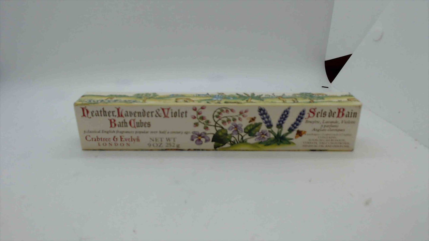 Crabtree & Evelyn Heather, Lavender & Violet Bath Cubes – Vintage 6-Pack (9 oz)