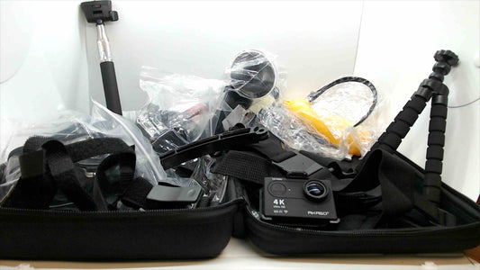 AKASO EK7000 4K Action Camera Bundle – Ultra HD with Accessories, Mounts & Case (No Waterproof Housing)