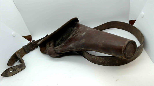Vintage Leather Military Rifle Scabbard with Shoulder Strap – Used