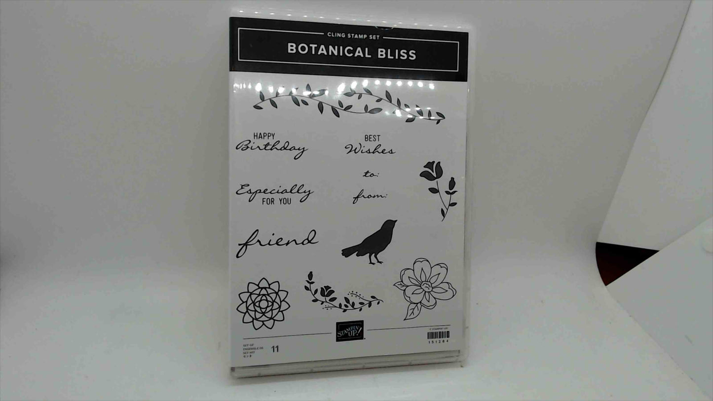 Stampin' Up! Botanical Bliss Cling Stamp Set – New (11 Pieces)