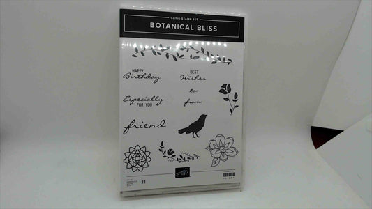 Stampin' Up! Botanical Bliss Cling Stamp Set – New (11 Pieces)