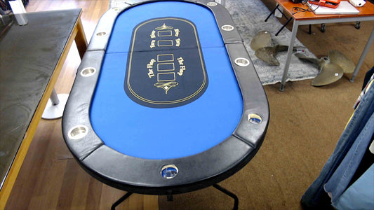 Barrington Foldable 10-Player Poker Table – Padded Rail & Cup Holders