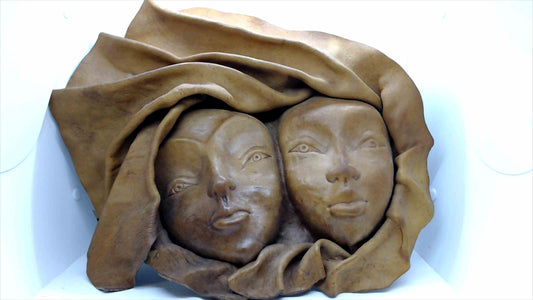 Handcrafted Leather Wall Art – Dual Face Sculpture