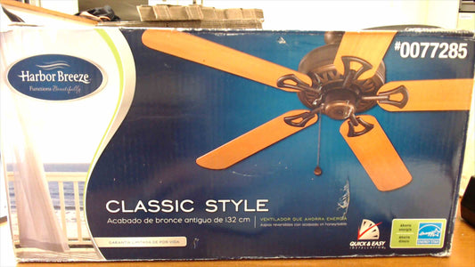 Harbor Breeze Classic Style 52" Ceiling Fan – Antique Bronze Finish