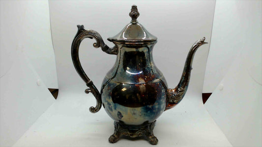 Vintage F.B. Rogers Silver Co. 2391 Silver on Copper Ornate Coffee/Tea Pot