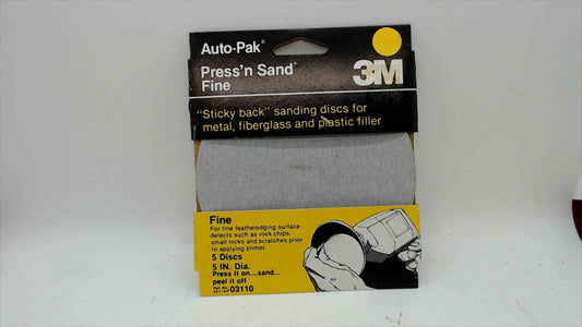 3M Auto-Pak Press’n Sand Fine Sticky-Back Sanding Discs (5″ Dia, Part No. 03110) Brand New