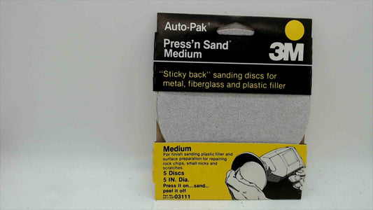 3M Auto-Pak Press’n Sand Medium Sticky-Back Sanding Discs – 5″ Dia, Part No. 03111 Brand New