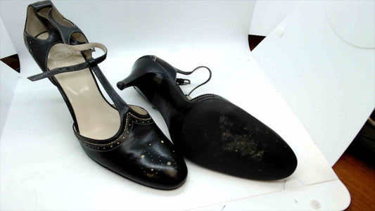Circa Joan & David Women’s Black Leather Heels – Size 8.5, Mary Jane Style