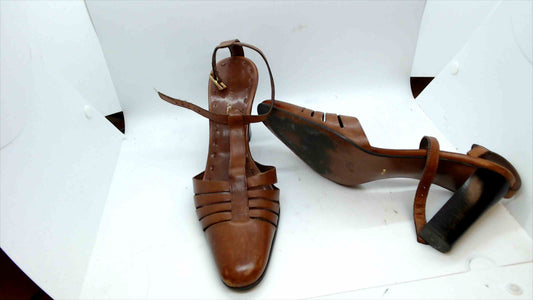 Enzo Angiolini Women’s Brown Leather Strappy Heels – Size 8.5