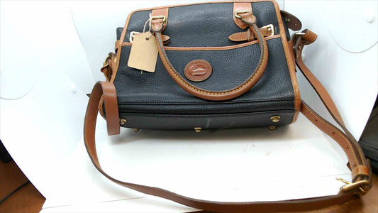 Vintage Dooney & Bourke Black Pebbled Leather Satchel Handbag – Like New