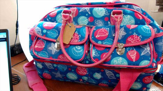 Colorful Seashell & Starfish Print Carry-All Travel Bag – Insulated Interior