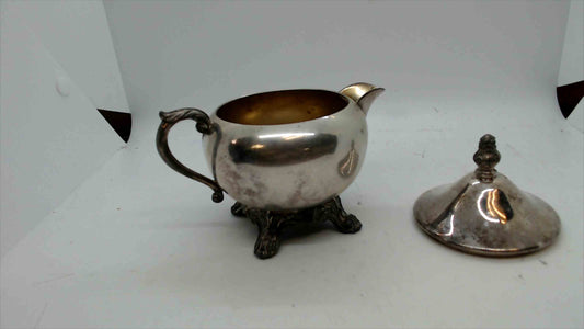 Antique F.B. Rogers Silver Co. 1883 Silverplate Creamer with Lid