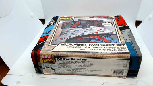 Marvel Comics Spider-Man Microfiber Twin Sheet Set – Flat, Fitted & Pillowcase
