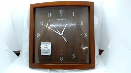 Seiko QXA675ZL Wooden Wall Clock – Quiet Sweep Second Hand